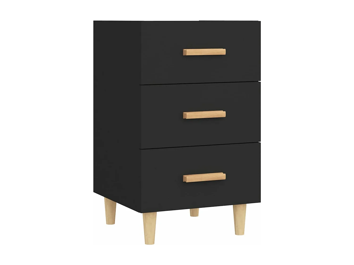 Table de chevet noir 40x40x66 cm bois d'ingénierie