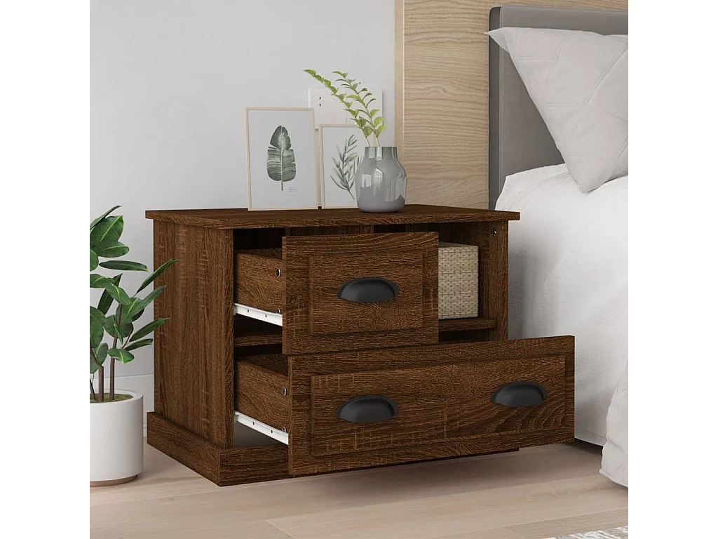 Mesa de cabeceira 60x39x45 cm cor carvalho castanho