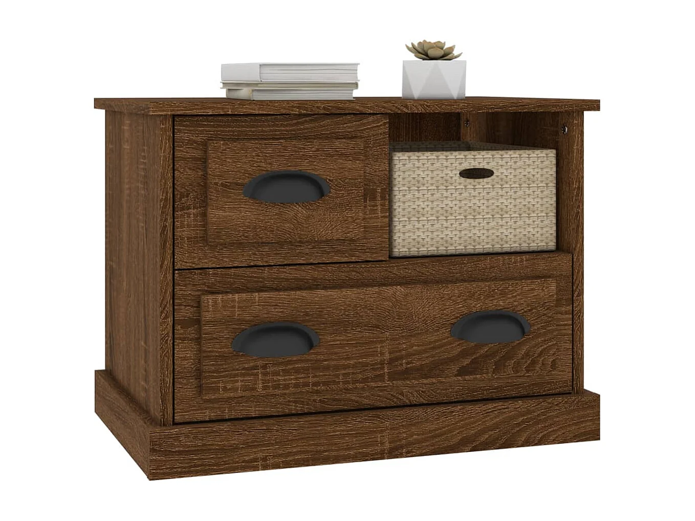 Mesa de cabeceira 60x39x45 cm cor carvalho castanho