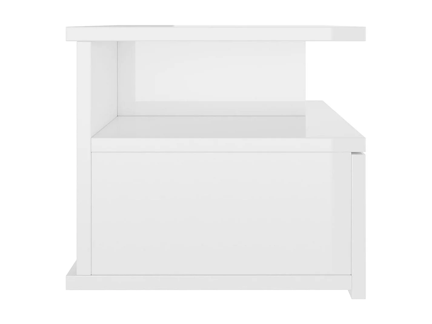 Mesita noche flotante 2 unidades aglomerado blanco brillo 40x31x27cm