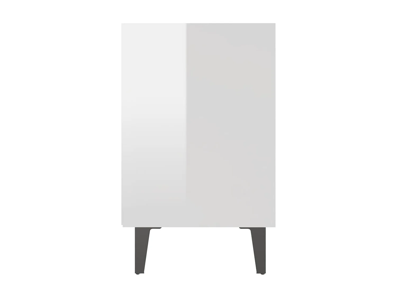 Tables de chevet pieds en métal 2 pièces Blanc brillant 40x30x50cm