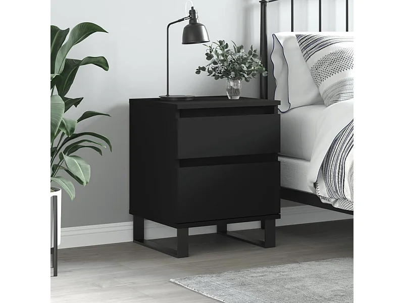 Table de chevet Noir 40x35x50 cm Bois d’ingénierie