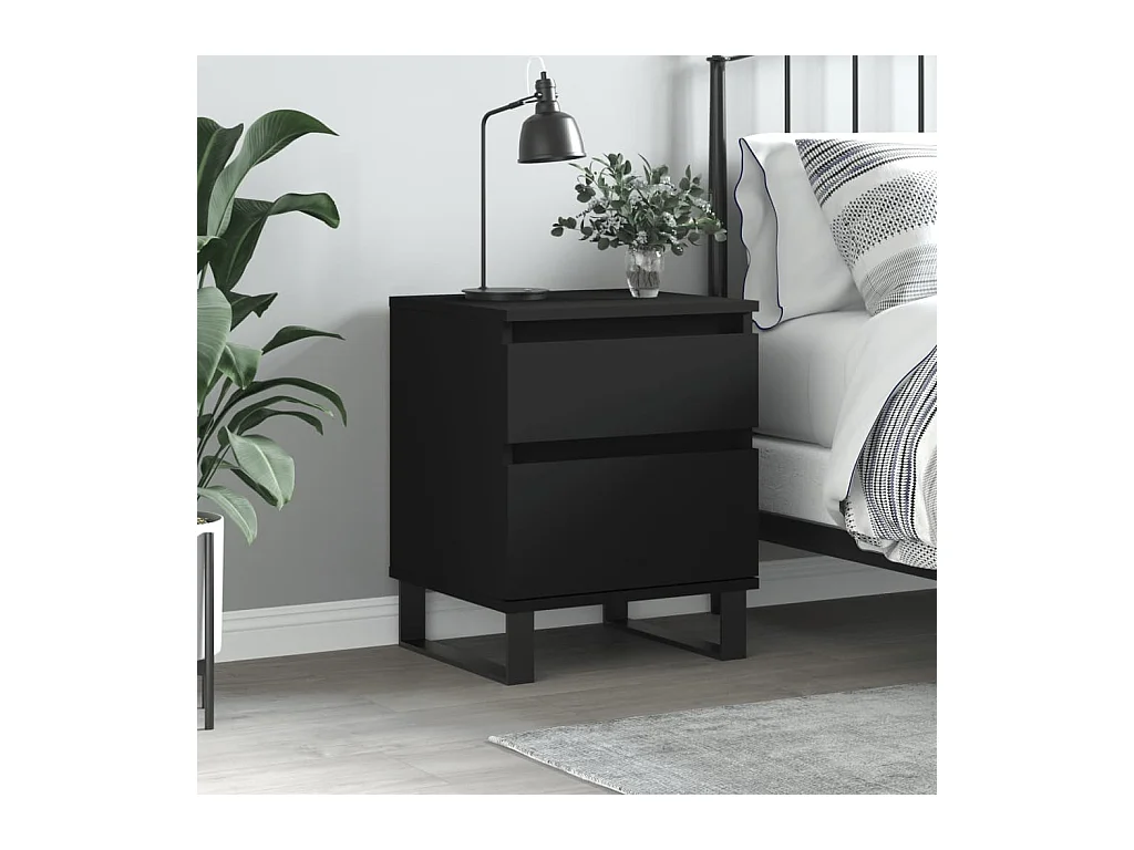 Nachtkastje 40x35x50 cm bewerkt hout zwart