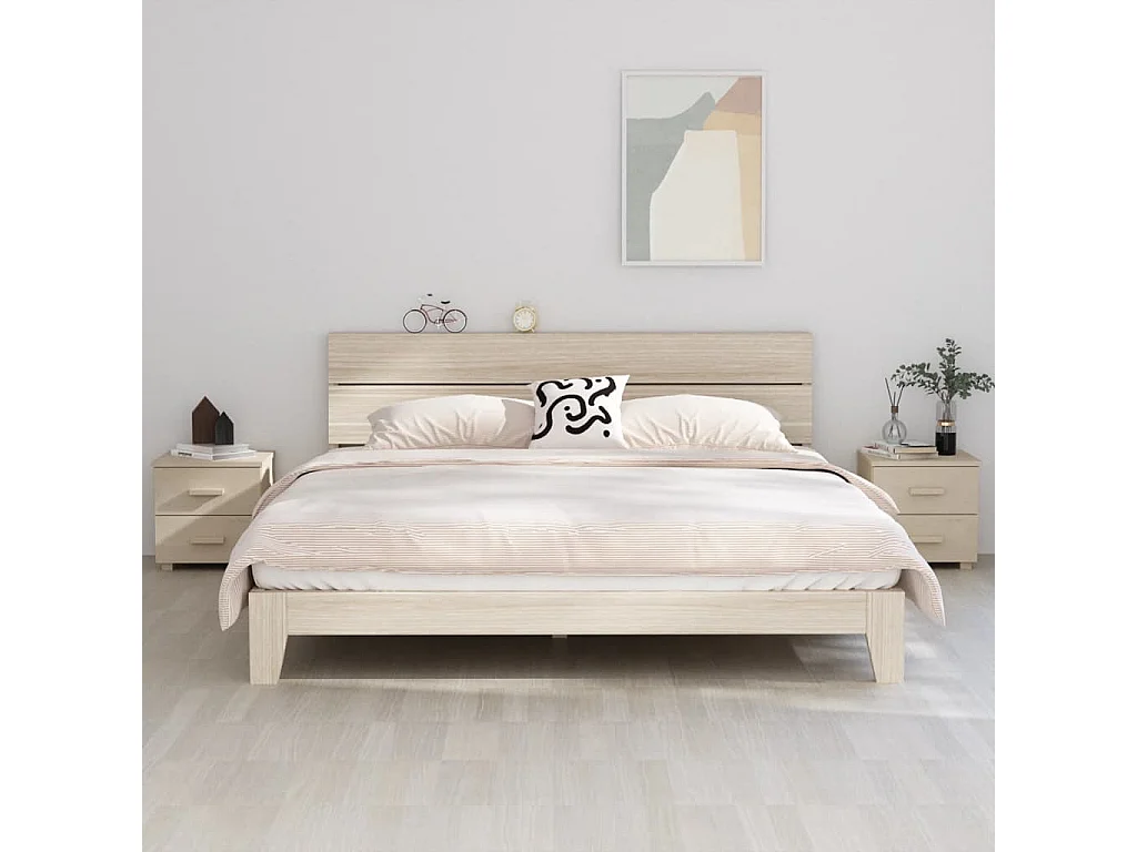 Mesitas noche 2 unidades HAMAR pino macizo marrón miel 40x35x44,5 cm