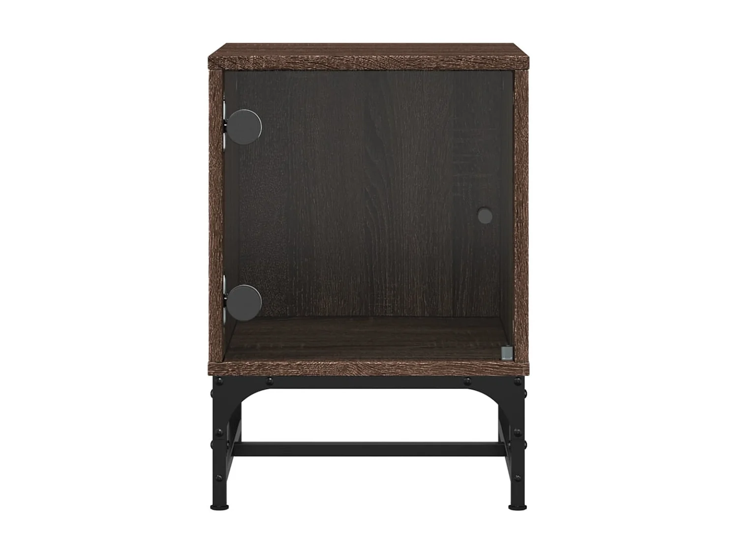 Table de chevet avec porte en verre chêne marron 35x37x50 cm