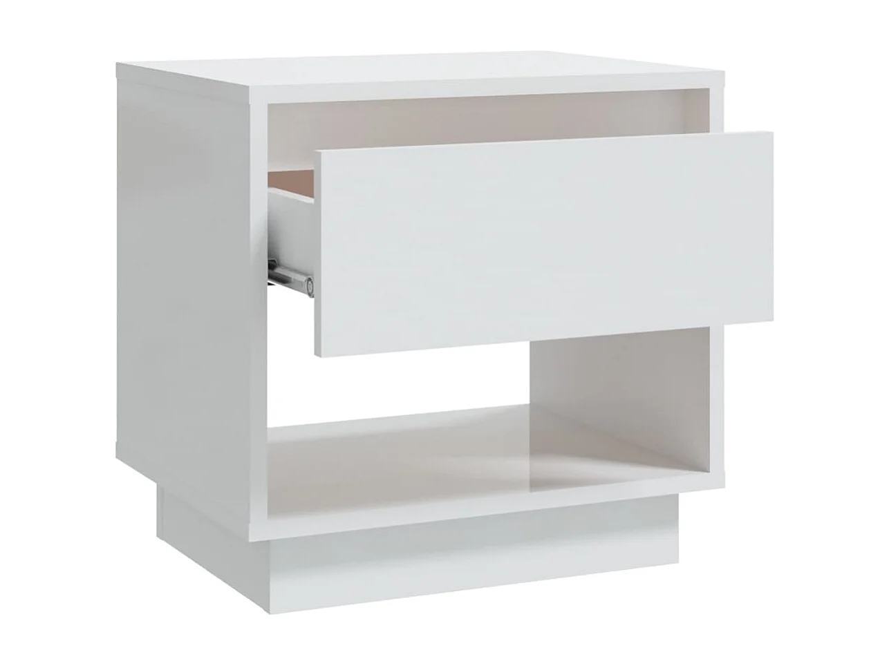 Table de chevet Blanc brillant 45x34x44 cm Aggloméré