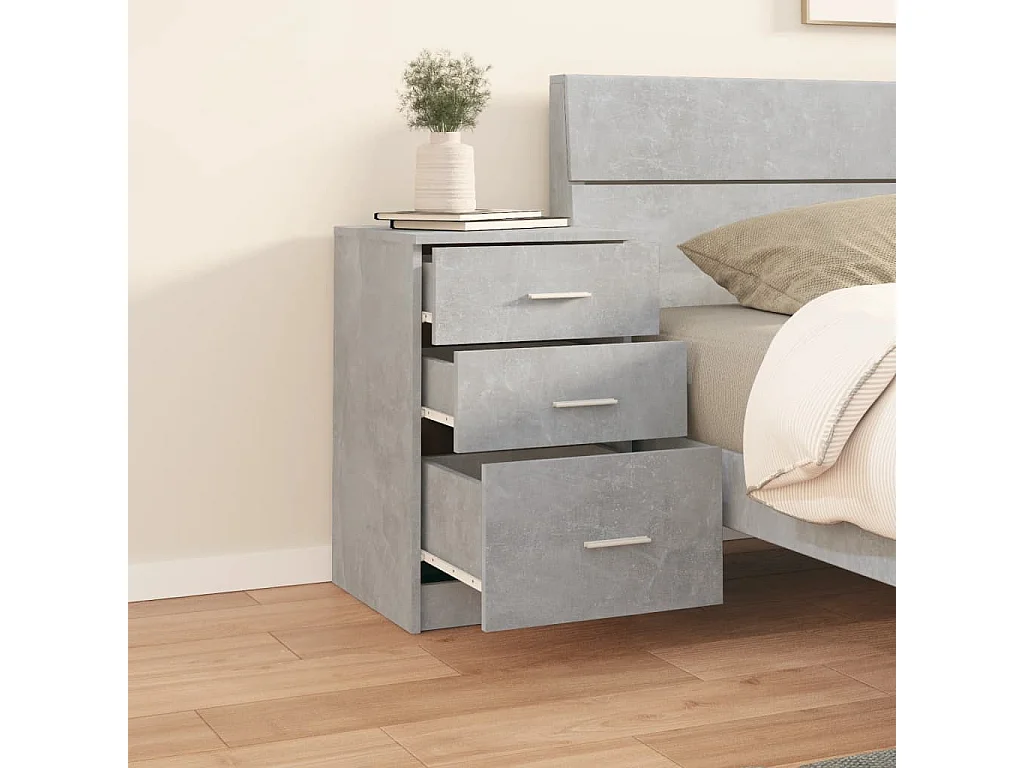 Table de chevet Gris béton 40x40x63 cm Bois d’ingénierie