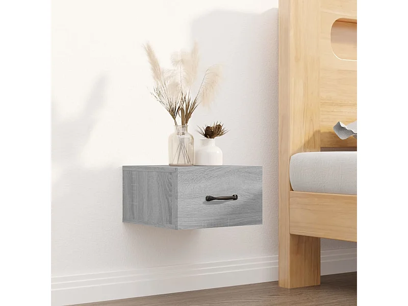 Table de chevet murale Sonoma gris 35x35x20 cm