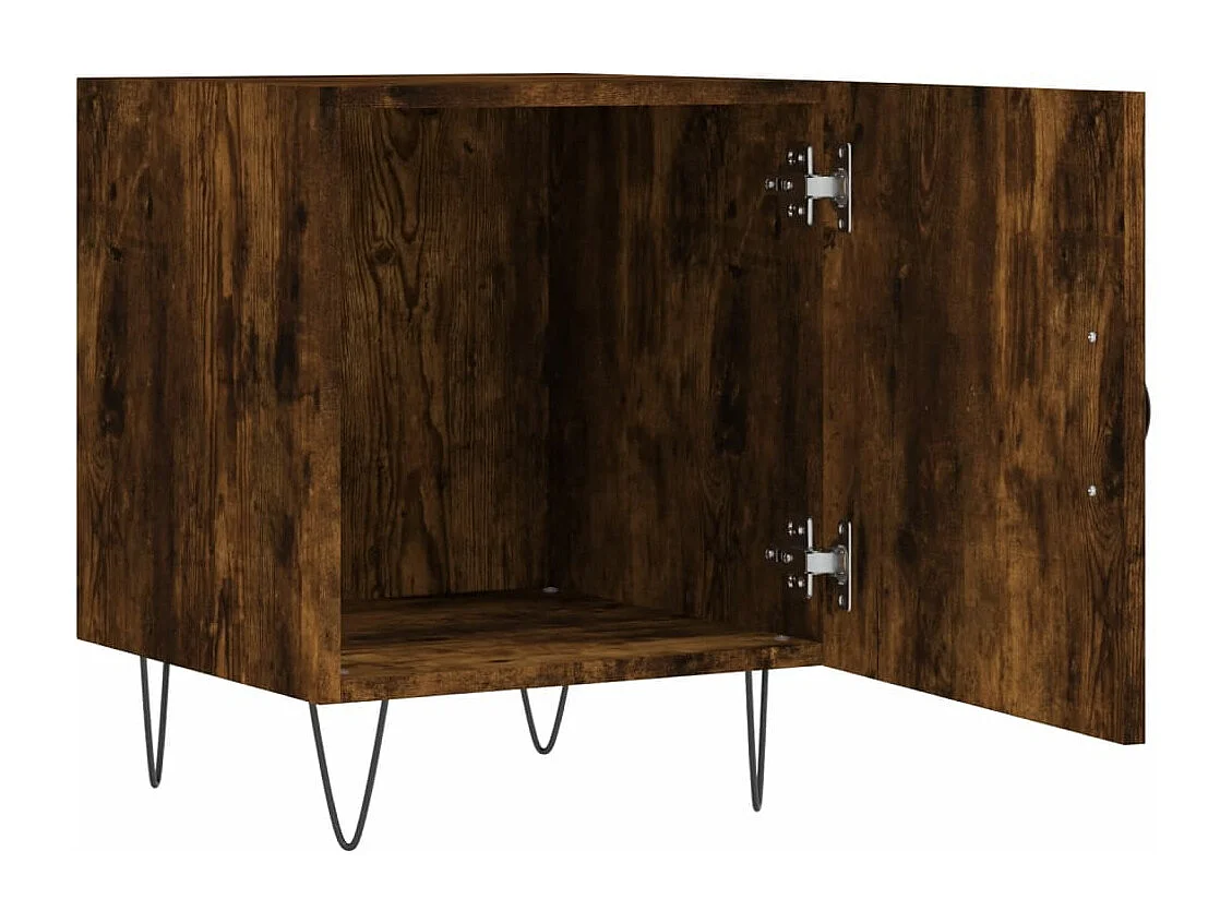 Tables de chevet 2 pièces chêne fumé 40x40x50 cm bois d'ingénierie