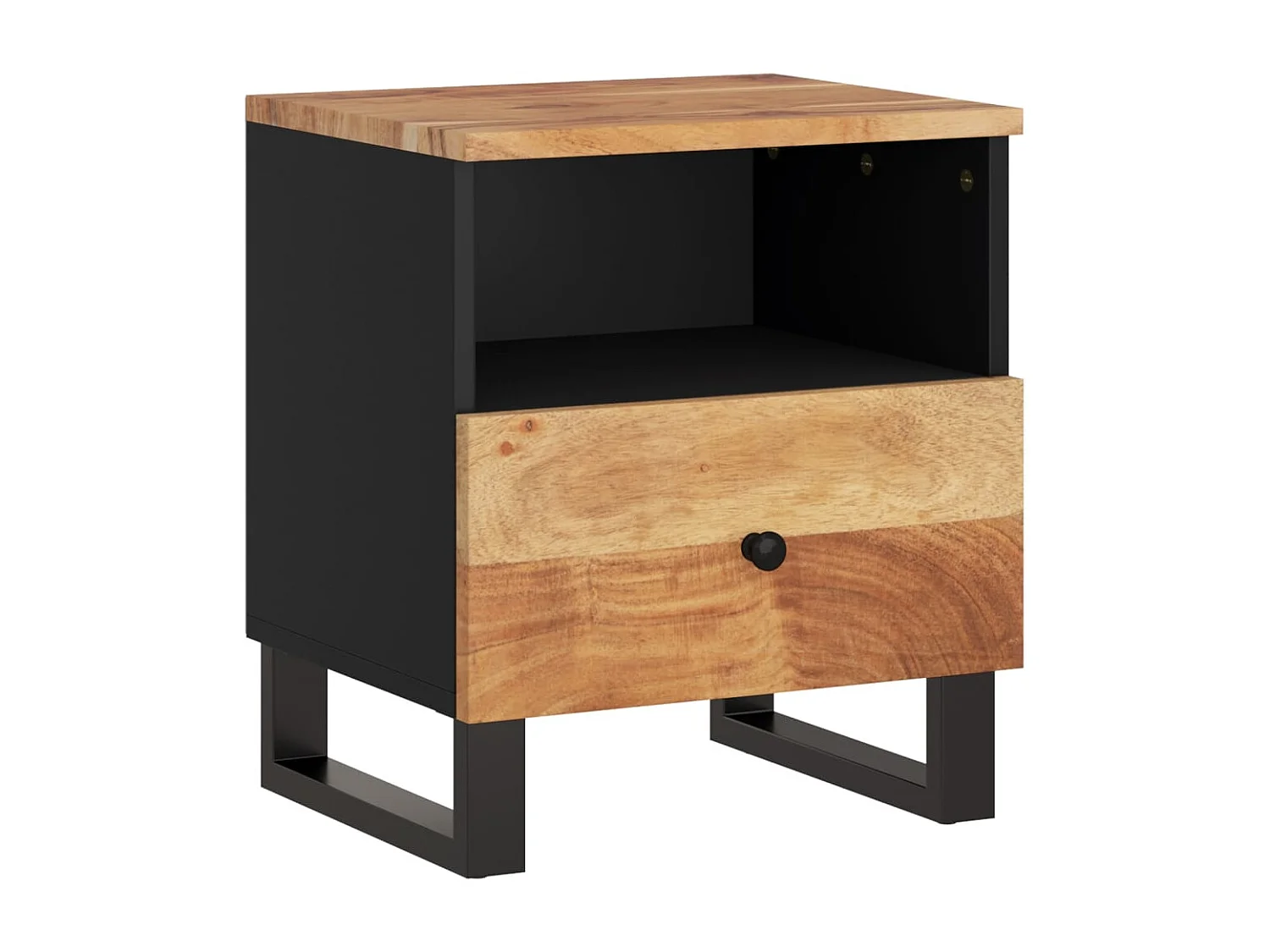 Table de chevet Bois d'acacia solide et d'ingénierie