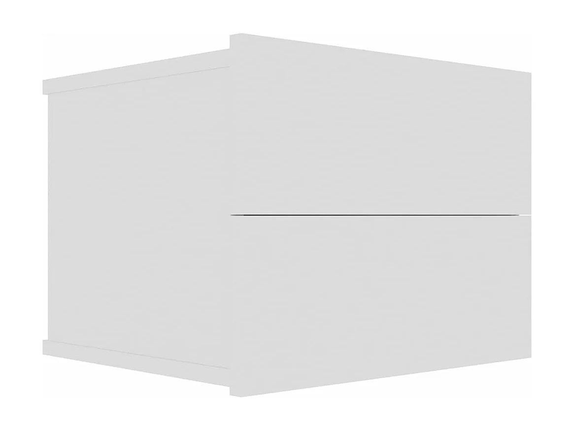 Mesita de noche madera contrachapada blanco 40x30x30 cm