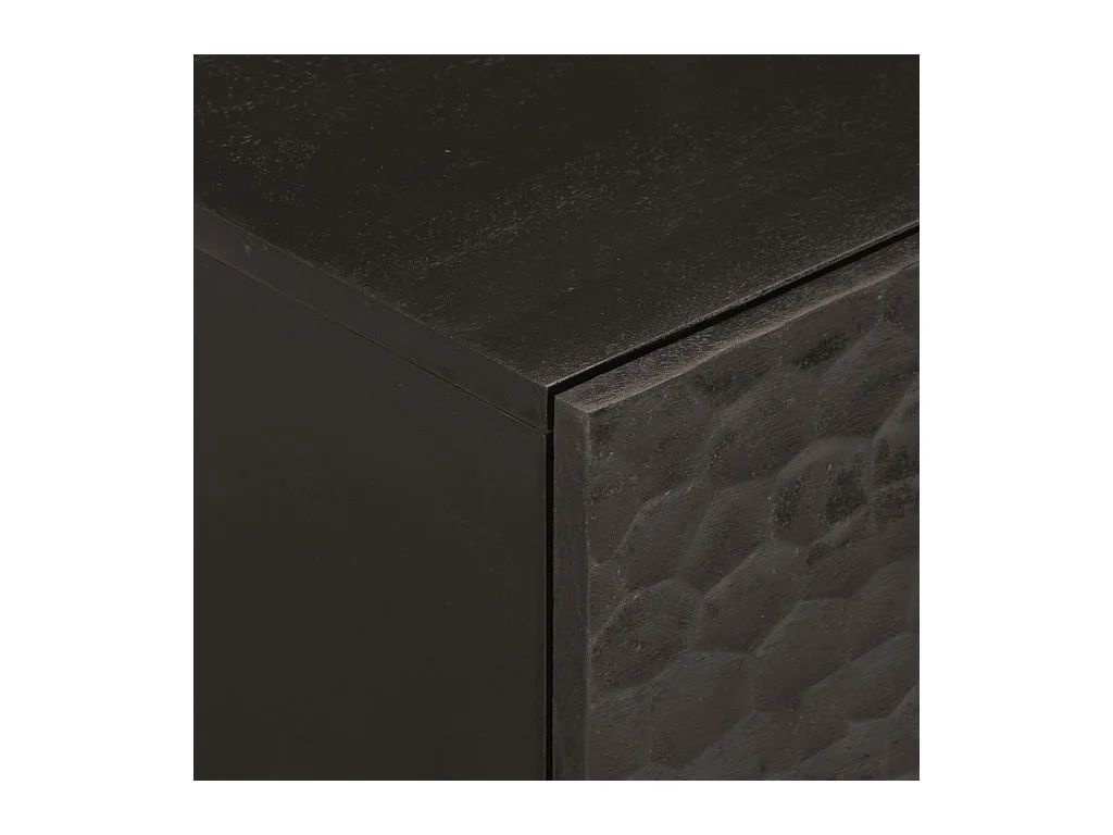 Table de chevet noir 40x33x46 cm bois de manguier solide