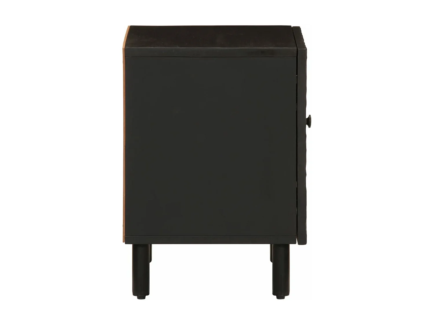 Table de chevet noir 40x33x46 cm bois de manguier solide