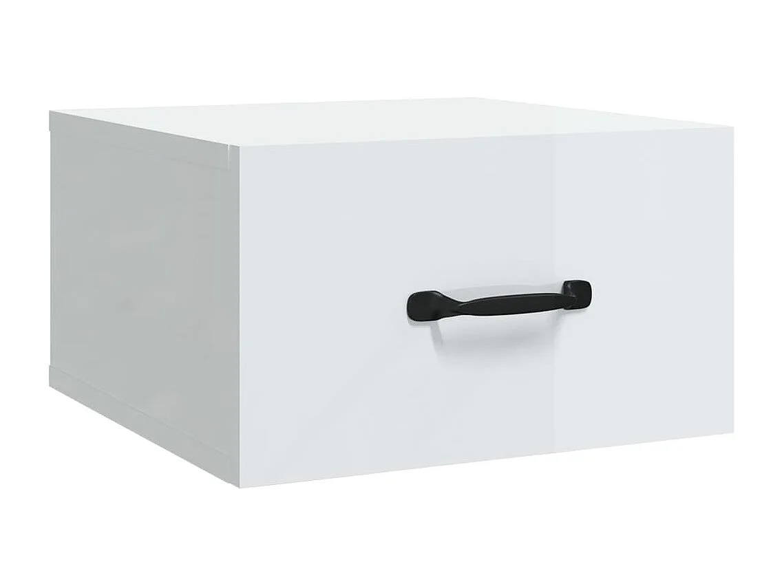 Nachtkastje wandgemonteerd 35x35x20 cm hoogglans wit
