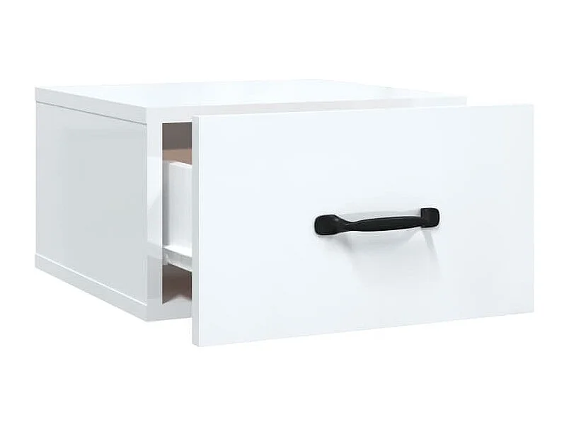 Nachtkastje wandgemonteerd 35x35x20 cm hoogglans wit