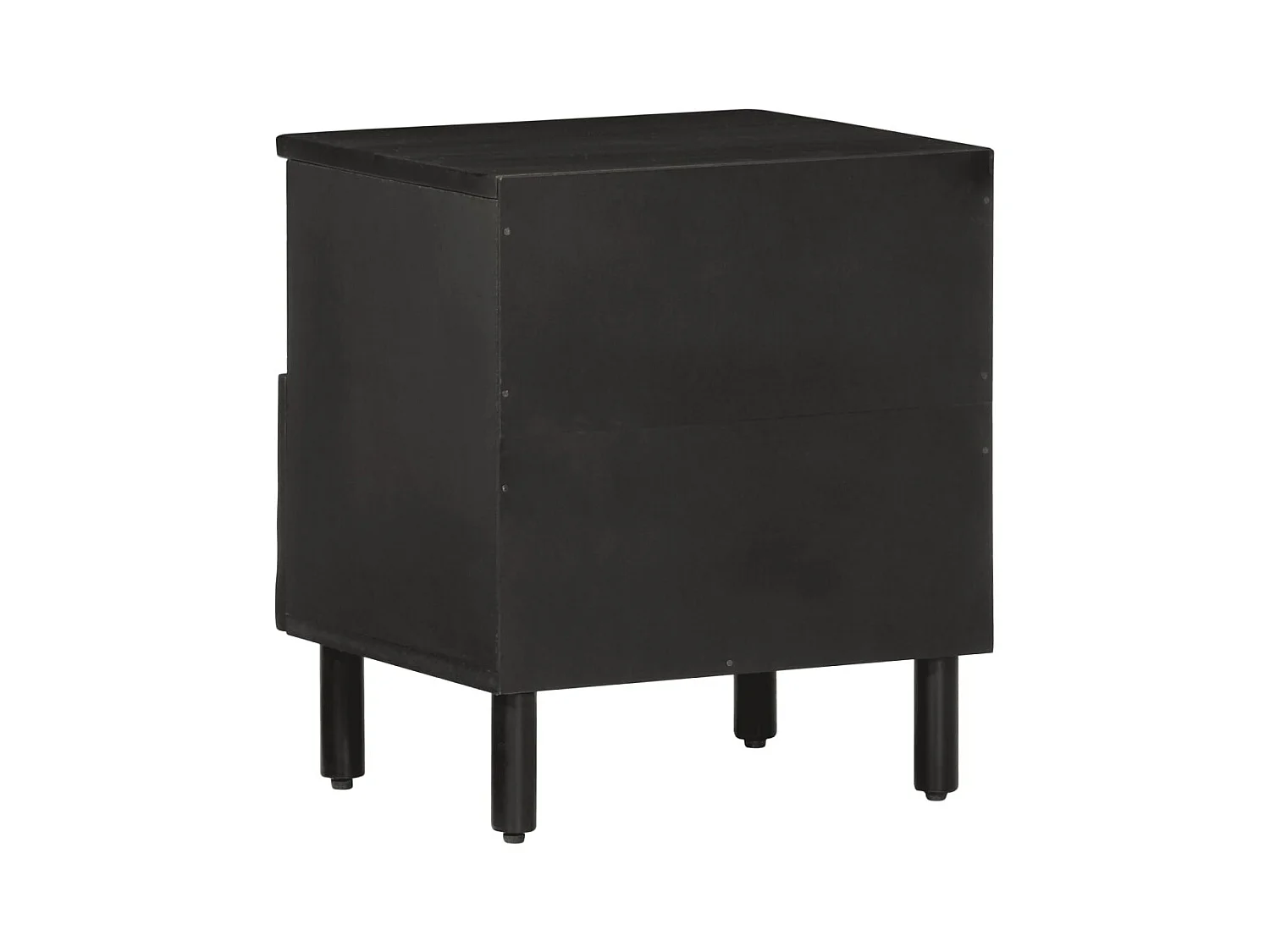 Table de chevet noir 40x33x46 cm bois de manguier solide