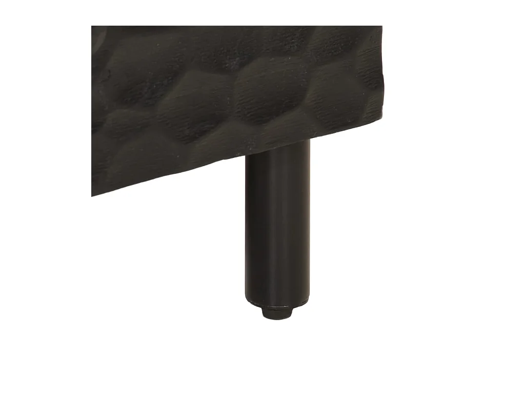Table de chevet noir 40x33x46 cm bois de manguier solide