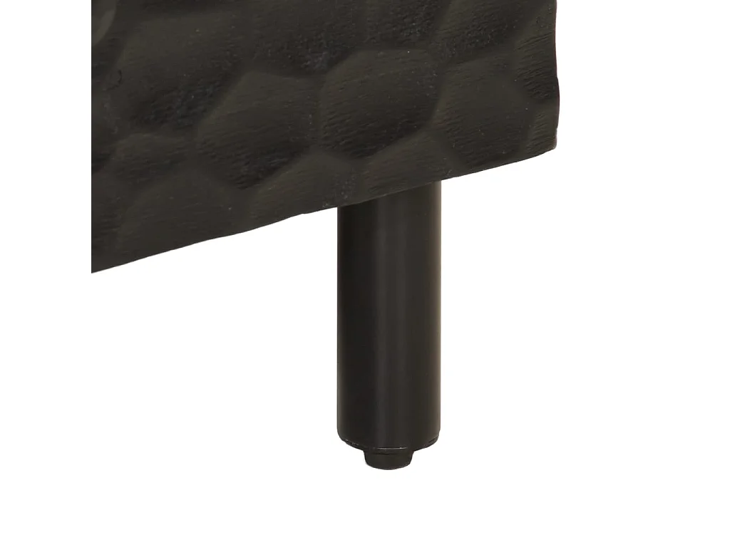 Table de chevet noir 40x33x46 cm bois de manguier solide