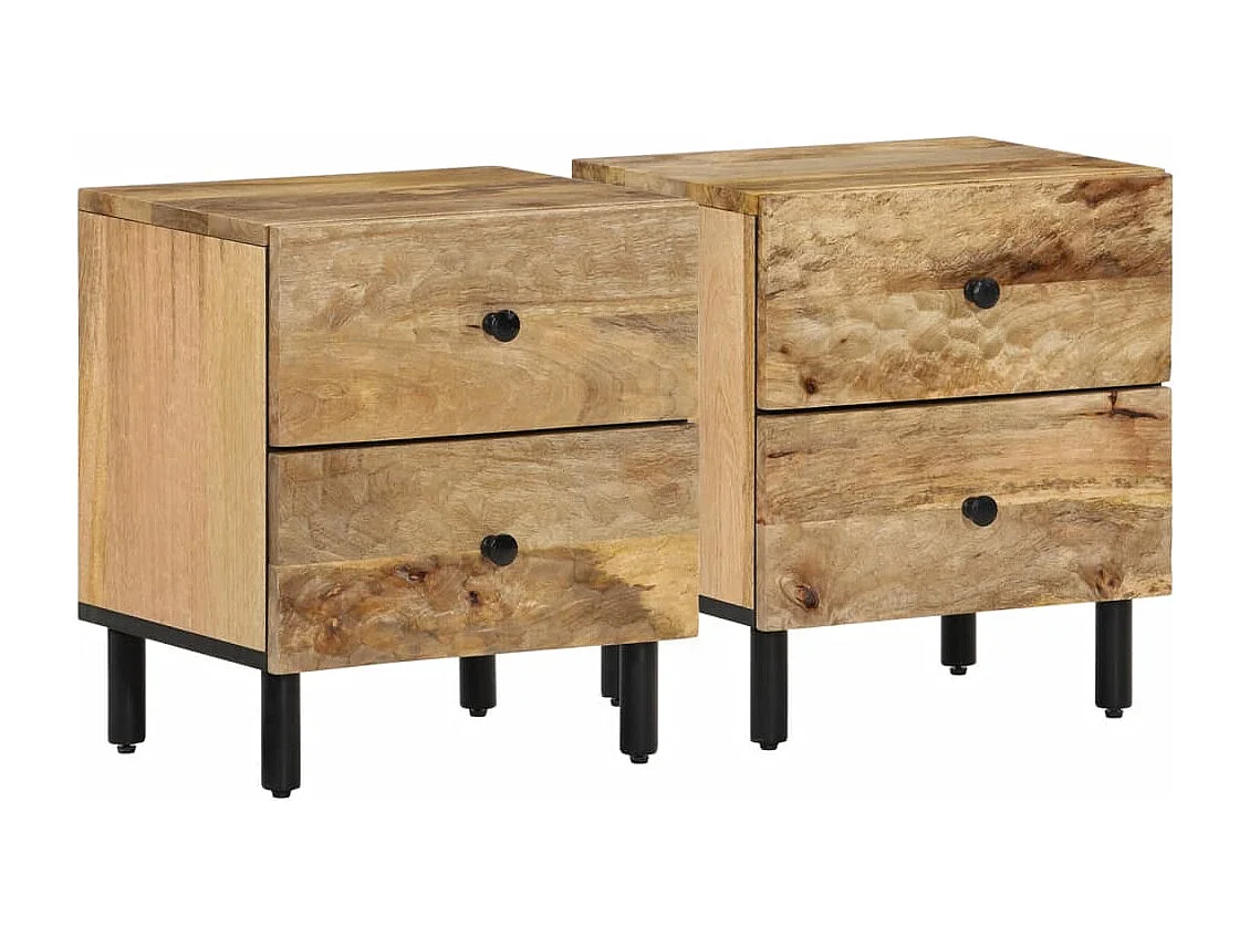 Tables de chevet 2 pièces 40x33x46 cm Bois de manguier solide
