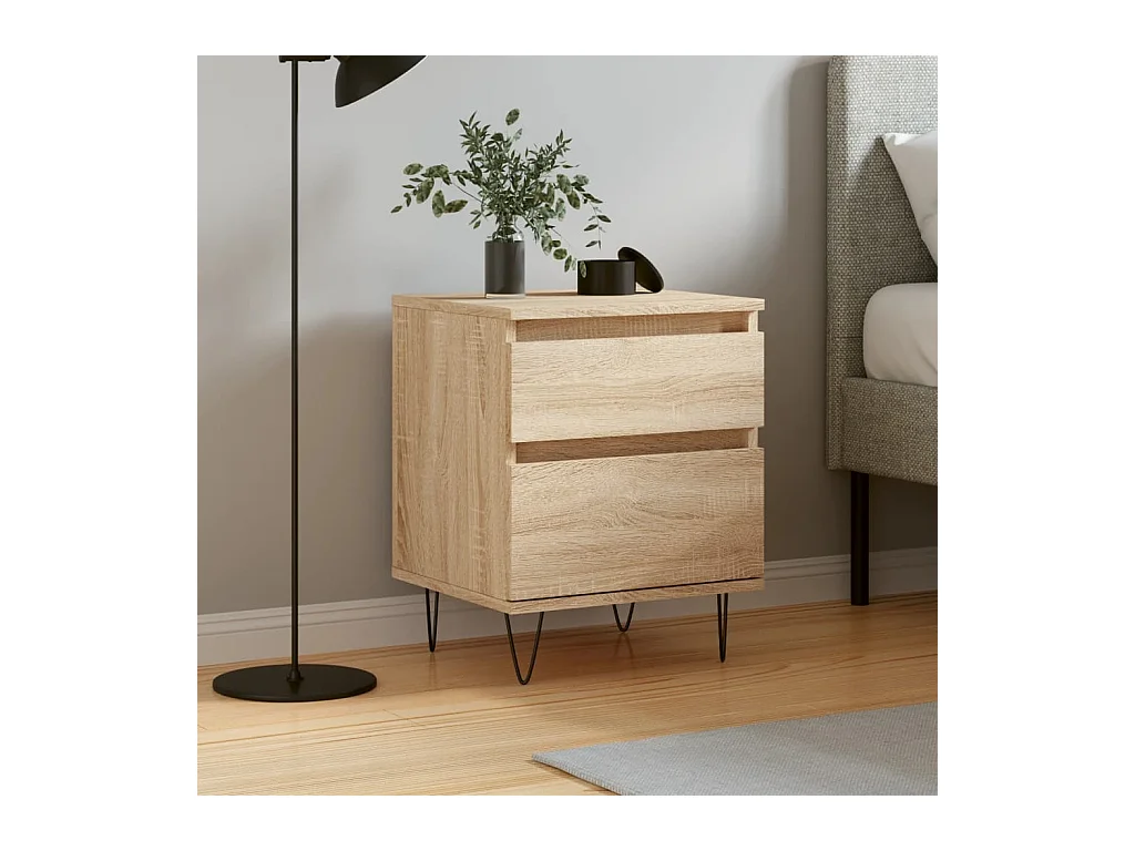 Table de chevet chêne sonoma 40x35x50 cm bois d’ingénierie