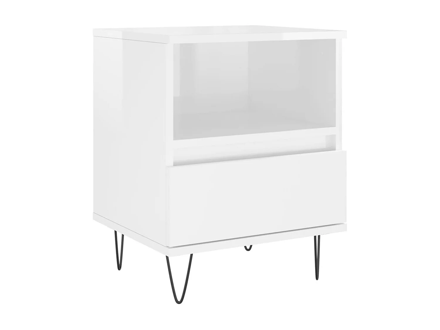 Tables de chevet 2 pièces blanc brillant 40x35x50 cm