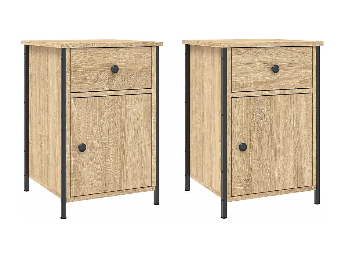 Tables de chevet 2pièces chêne sonoma 40x42x60cm bois d'ingénierie