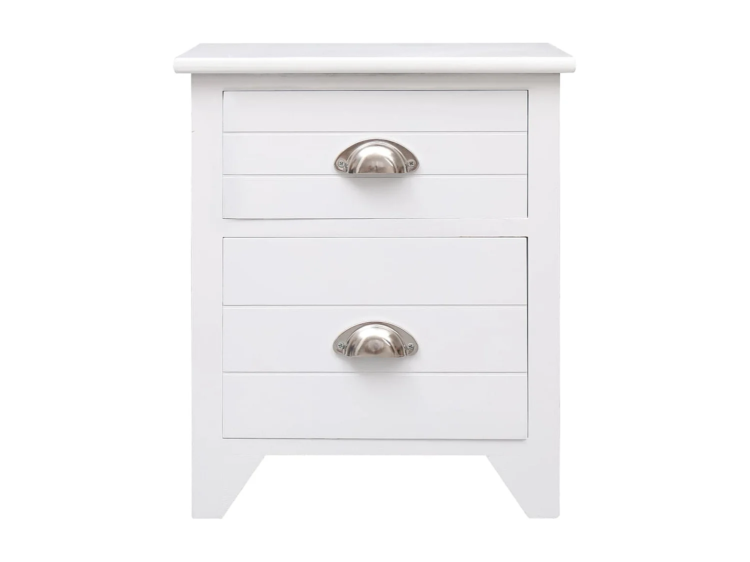 Mesa de cabeceira com 2 gavetas 2 peças branco