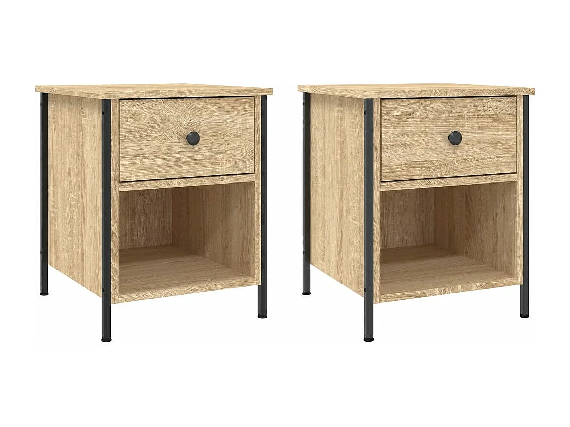 Tables de chevet 2 pièces chêne sonoma 40x42x50 cm bois ingénierie