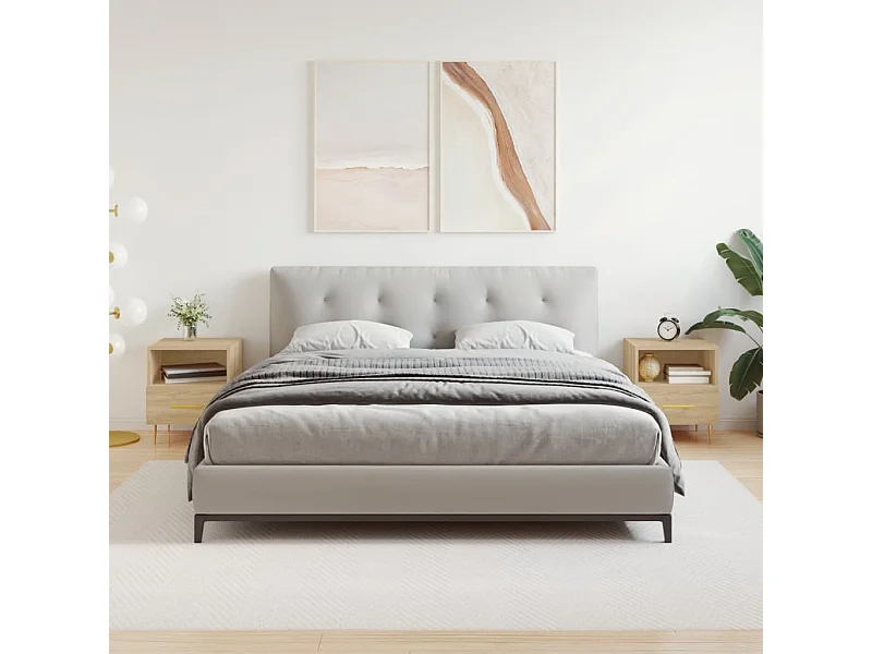 Mesita noche 2 unidades madera ingeniería roble Sonoma 40x35x47,5 cm