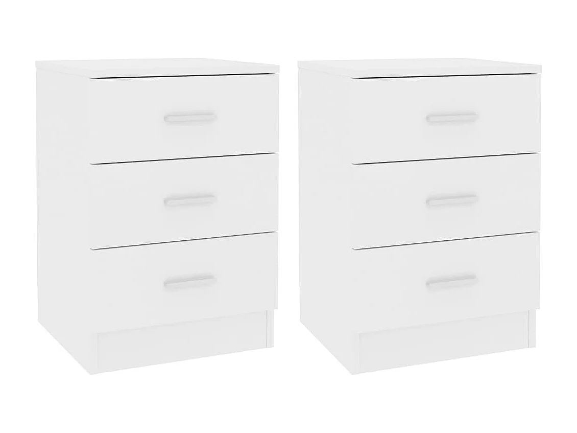 Tables de chevet 2 pièces Blanc 38x35x56 cm Bois d'ingénierie