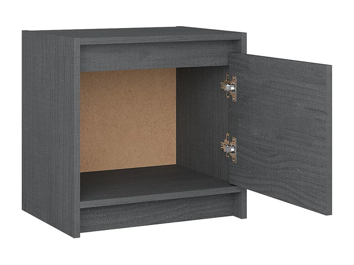 Mesitas de noche 2 unidades madera maciza pino gris 40x30,5x40 cm