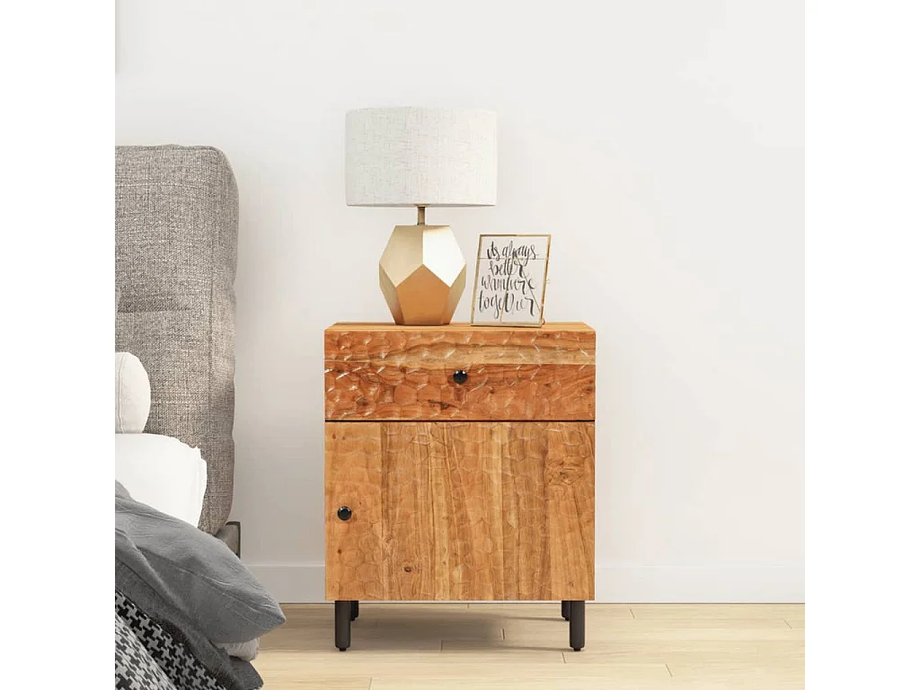 Nachtkastje 50x33x60 cm massief acaciahout