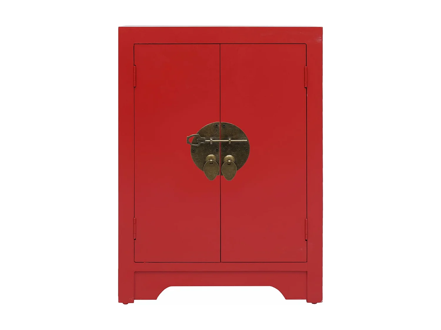 Mesita de noche madera de Paulownia rojo 38x28x52 cm