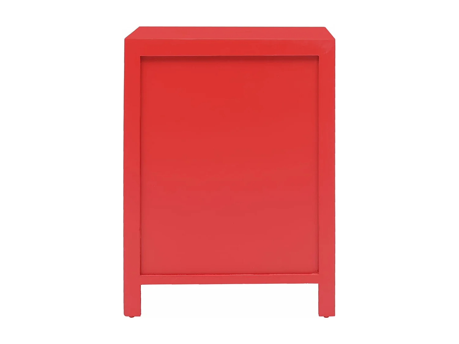 Mesita de noche madera de Paulownia rojo 38x28x52 cm