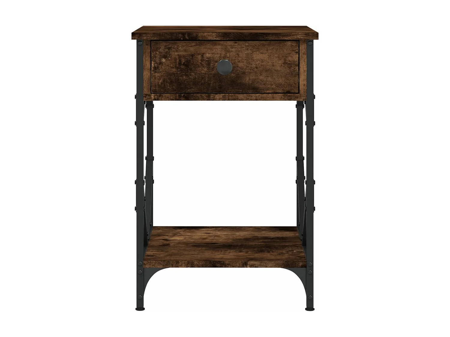 Mesita de noche madera contrachapada roble ahumado 40x42x60 cm