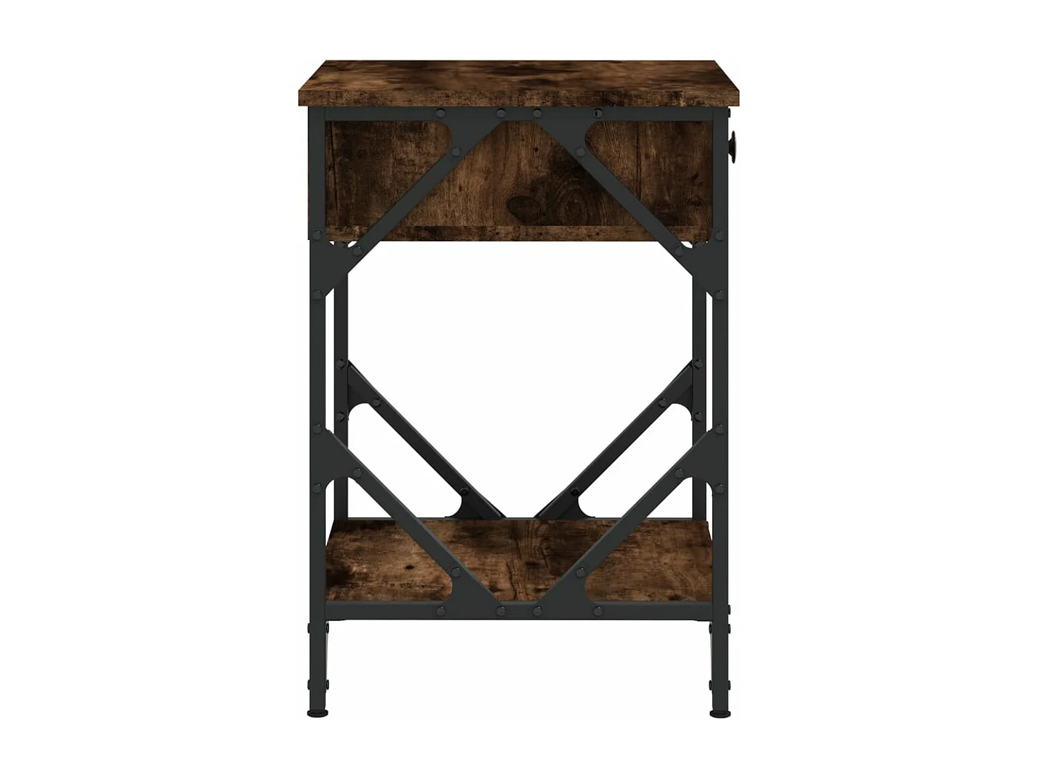 Mesita de noche madera contrachapada roble ahumado 40x42x60 cm