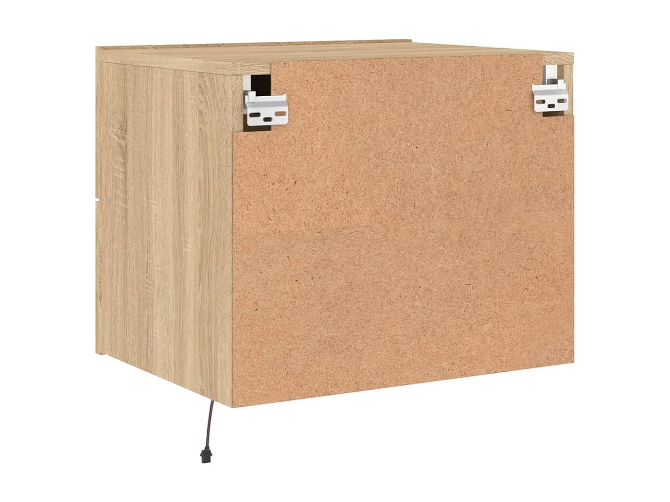 Tables de chevet murales avec lumières LED 2 pièces chêne sonoma