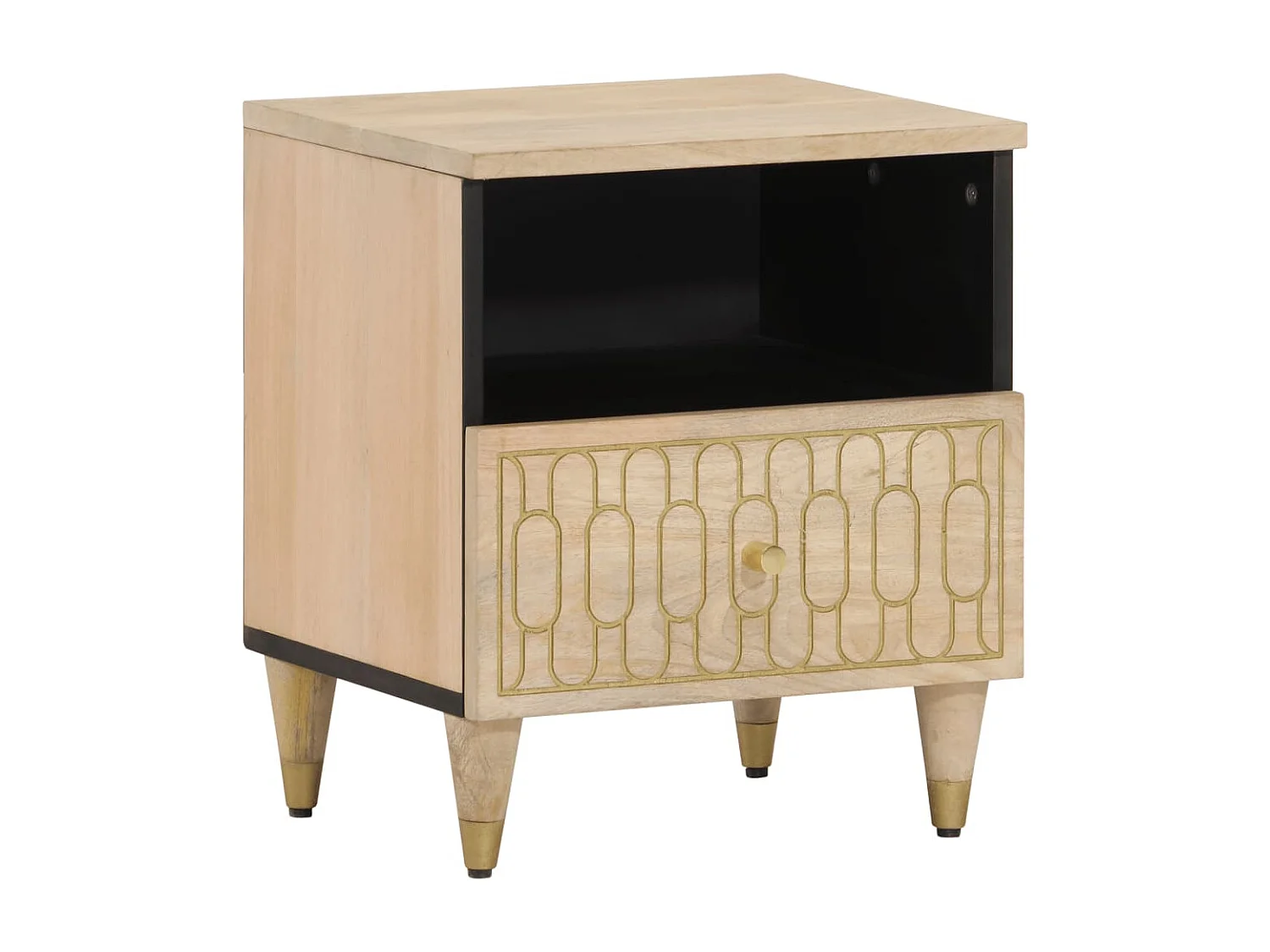 Tables de chevet 2 pièces 40x33x46 cm Bois de manguier solide