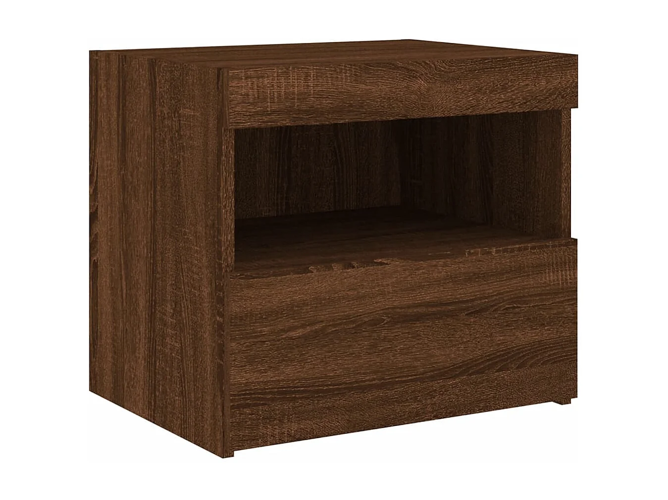Tables de chevet et lumières LED 2 pièces chêne marron 50x40x45 cm