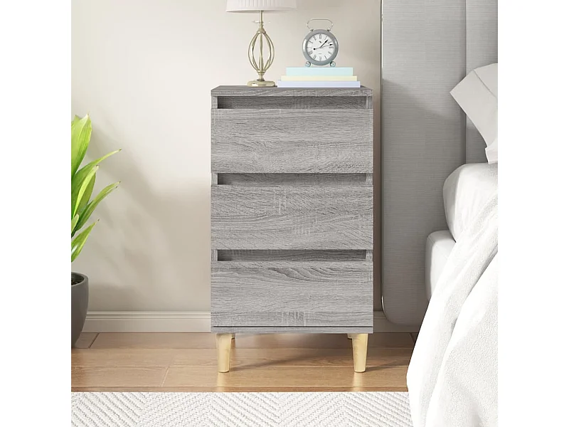 Mesa de cabeceira 40x35x70 cm derivados madeira cinza sonoma