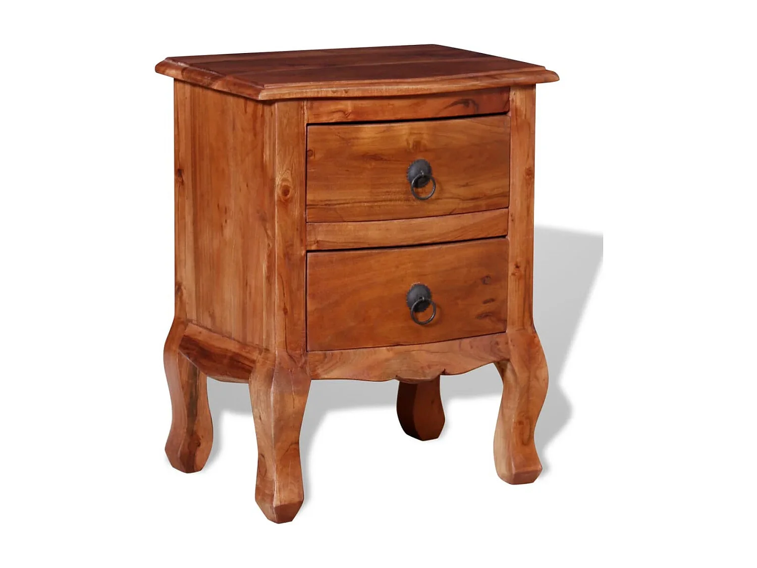 Table de chevet avec tiroirs Bois d'acacia massif