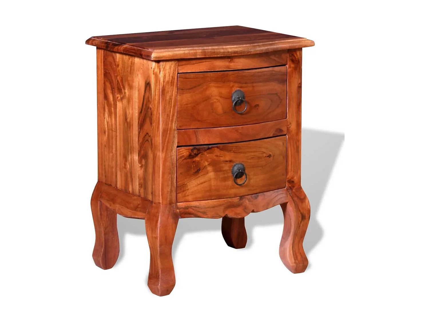 Table de chevet avec tiroirs Bois d'acacia massif