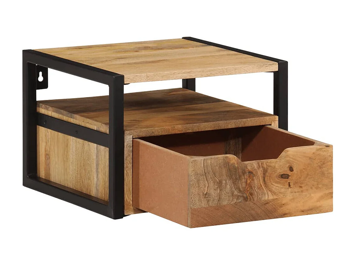 Table de chevet murale 35x35x25 cm bois d'acacia solide