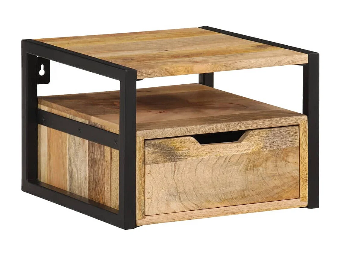 Table de chevet murale 35x35x25 cm bois d'acacia solide