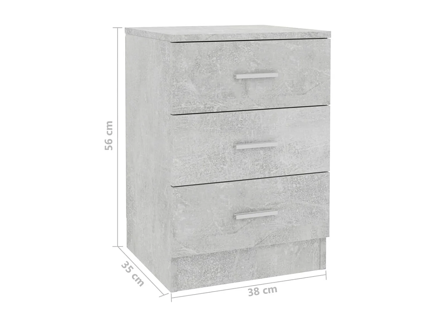 Table de chevet Gris béton 38 x 35 x 56 cm Aggloméré