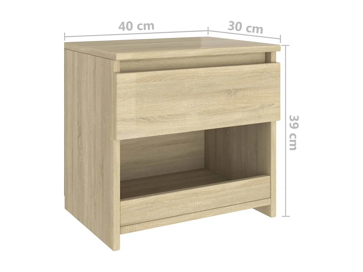 Table de chevet Chêne sonoma 40x30x39 cm Aggloméré