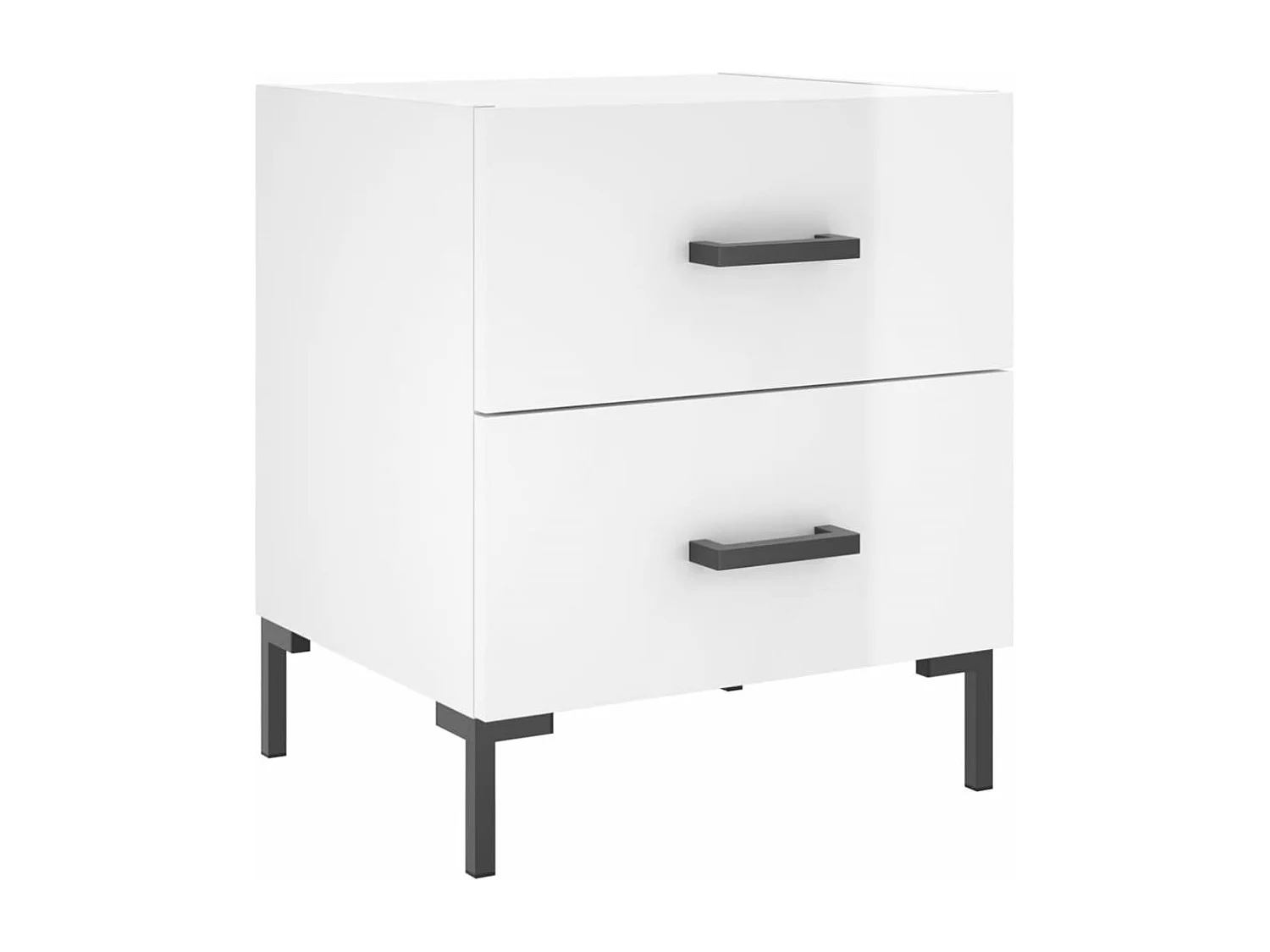 Tables de chevet 2 pièces blanc brillant 40x35x47,5 cm