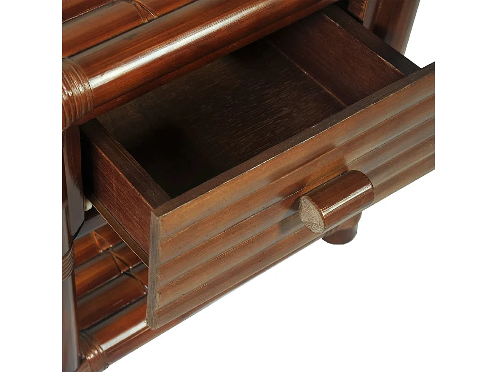 Mesita de noche de bambú marrón oscuro 45x45x40 cm