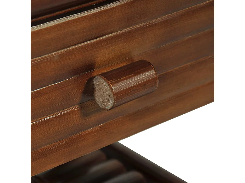 Mesita de noche de bambú marrón oscuro 45x45x40 cm