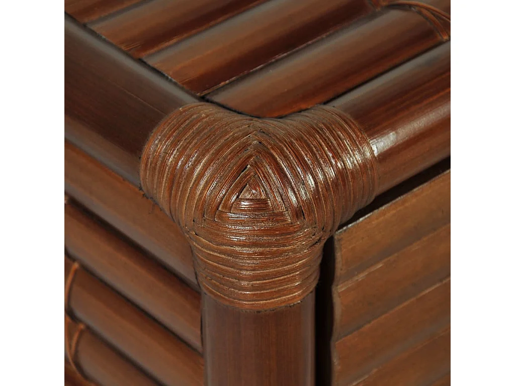 Mesita de noche de bambú marrón oscuro 45x45x40 cm